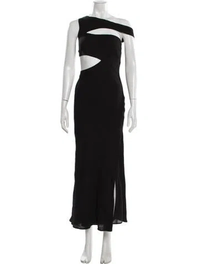 Pre-owned Staud Asymmetrical Long Dress In Black