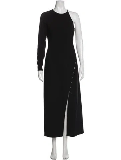 Pre-owned Staud Asymmetrical Long Dress In Black