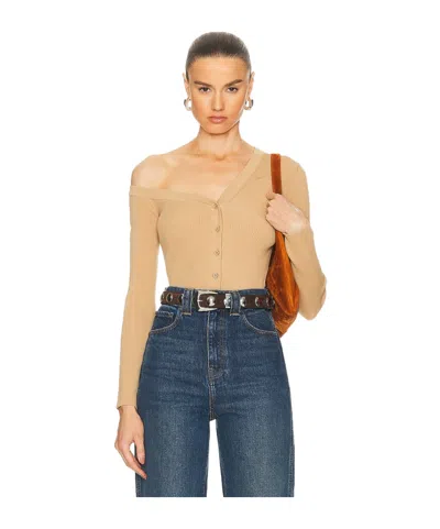 Staud Asymmetrical Sweater In Brown
