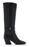 Staud Austen Leather Knee Boots In Black