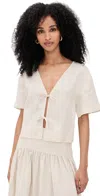 Staud Ava Linen Top In Natural In White