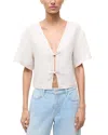 Staud Ava Linen Top In Natural In White