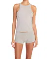 STAUD AYANA SLEEVELESS TOP IN HEATHER GREY