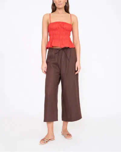 Staud Ayla Linen Tank In Red