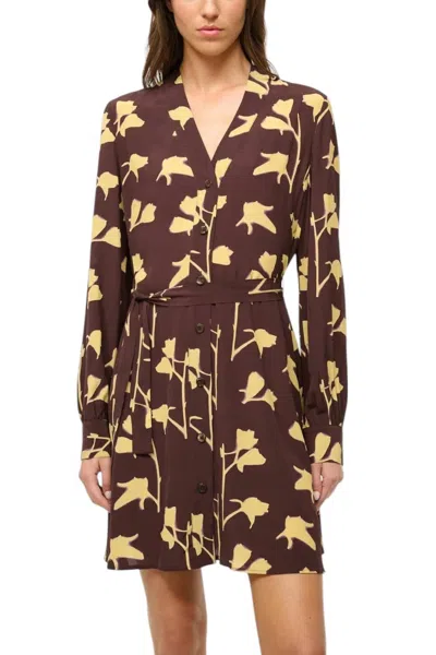 Staud Babs Dress In Earth Pressed Floral In Multi