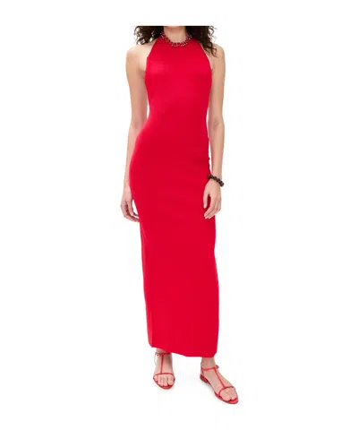 Staud Backless Dress In Red