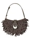 Staud Chic Sequin Shoulder Bag With Adjustable Strap In Brown