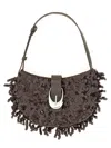 Staud Chic Sequin Shoulder Bag With Adjustable Strap In Brown