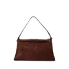 Staud Vivi Leather-trimmed Suede Shoulder Bag In Brown
