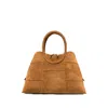 Staud Naomi Suede Satchel In Brown