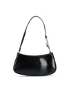 Staud Curved Rectangular Black Shoulder Handbag With Chain Link Strap In Black