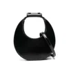 Staud Crescent Moon-shaped Mini Bag In Polished Black Leather In Black