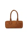 Staud Smooth Leather Shoulder Bag With Double Handles In Brown