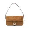 Staud Shoulder Bag With Adjustable Strap And Gold-tone Hardware In Brown