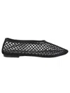 Staud Alba Ballet Flat In Black Netting In Black
