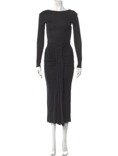 Pre-owned Staud Bateau Neckline Long Dress In Blue