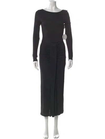 Pre-owned Staud Bateau Neckline Long Dress In Gray