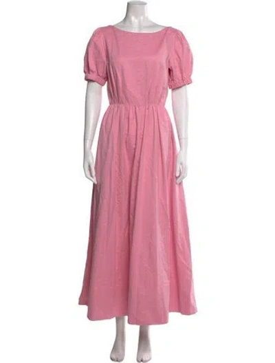 Pre-owned Staud Bateau Neckline Long Dress In Pink