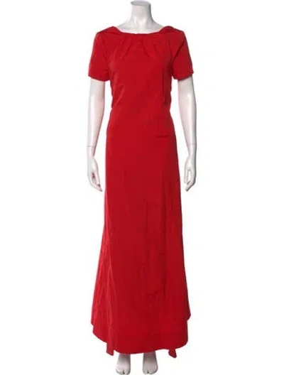Pre-owned Staud Bateau Neckline Long Dress In Red