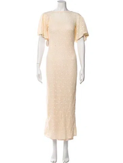 Pre-owned Staud Bateau Neckline Long Dress W/ Tags In Neutral