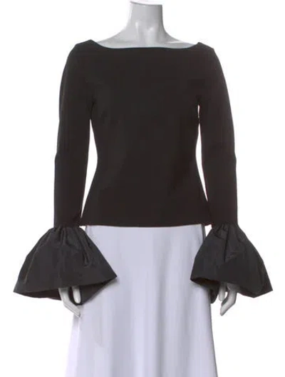 Pre-owned Staud Bateau Neckline Long Sleeve Top In Multi