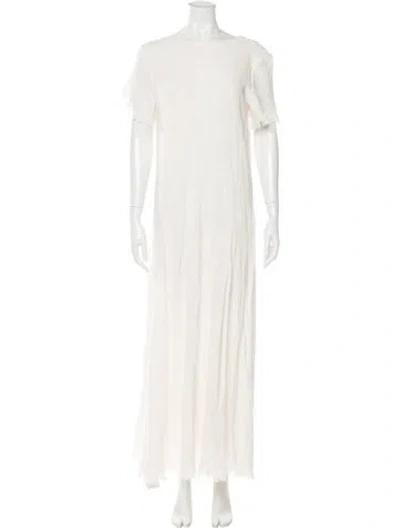Pre-owned Staud Bateau Neckline Midi Length Dress In Neutral