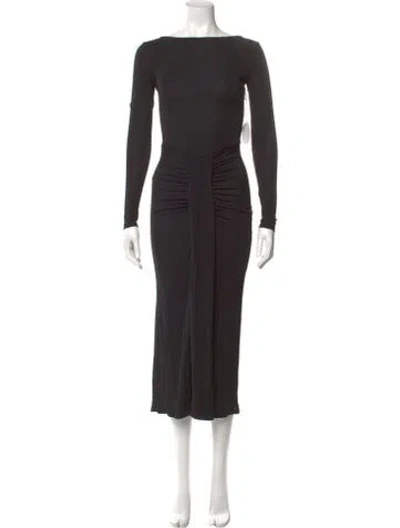 Pre-owned Staud Bateau Neckline Midi Length Dress W/ Tags In Black