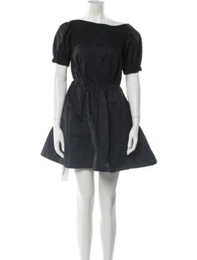 Pre-owned Staud Bateau Neckline Mini Dress In Black