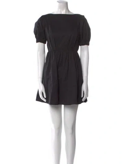 Pre-owned Staud Bateau Neckline Mini Dress In Black