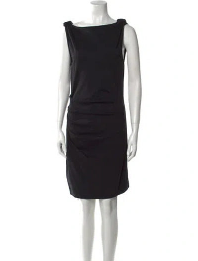 Pre-owned Staud Bateau Neckline Mini Dress In Black