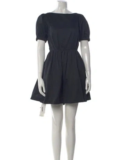 Pre-owned Staud Bateau Neckline Mini Dress In Black