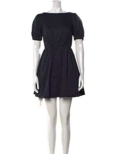 Pre-owned Staud Bateau Neckline Mini Dress In Black