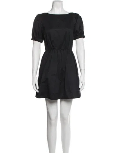 Pre-owned Staud Bateau Neckline Mini Dress In Black