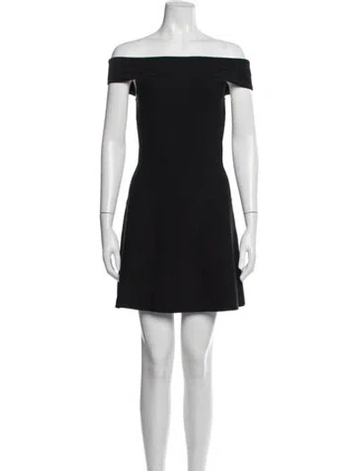 Pre-owned Staud Bateau Neckline Mini Dress In Black