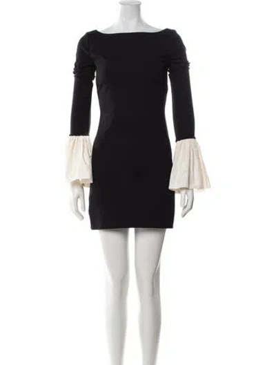 Pre-owned Staud Bateau Neckline Mini Dress In Black/neutrals