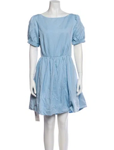 Pre-owned Staud Bateau Neckline Mini Dress In Blue