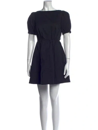 Pre-owned Staud Bateau Neckline Mini Dress In Blue