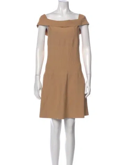 Pre-owned Staud Bateau Neckline Mini Dress In Neutral