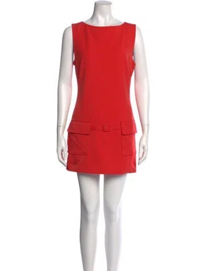 Pre-owned Staud Bateau Neckline Mini Dress In Orange