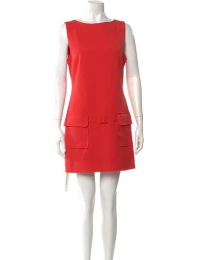 Pre-owned Staud Bateau Neckline Mini Dress In Orange