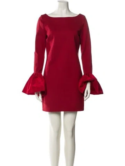 Pre-owned Staud Bateau Neckline Mini Dress In Red