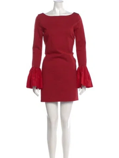 Pre-owned Staud Bateau Neckline Mini Dress In Red