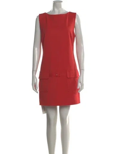 Pre-owned Staud Bateau Neckline Mini Dress In Red
