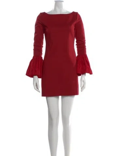Pre-owned Staud Bateau Neckline Mini Dress In Red