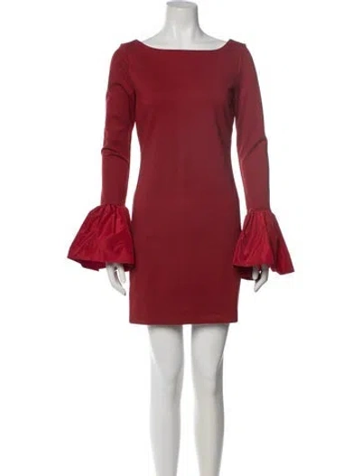 Pre-owned Staud Bateau Neckline Mini Dress In Red
