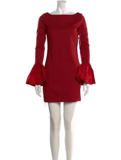 Pre-owned Staud Bateau Neckline Mini Dress In Red