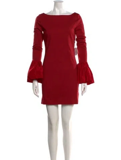 Pre-owned Staud Bateau Neckline Mini Dress In Red