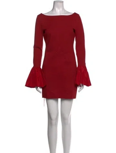 Pre-owned Staud Bateau Neckline Mini Dress In Red