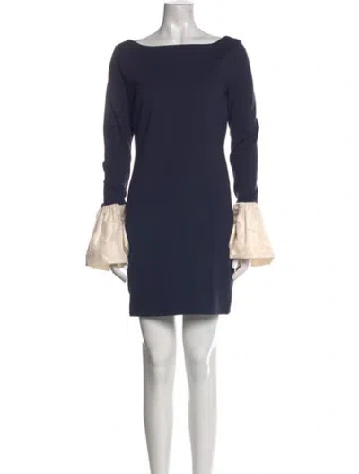Pre-owned Staud Bateau Neckline Mini Dress W/ Tags In Blue
