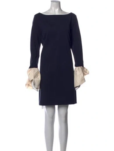 Pre-owned Staud Bateau Neckline Mini Dress W/ Tags In Blue